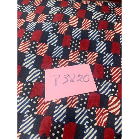 1/2 yard USA Flag Pattern Fabric Cotton 46" Wide Patriotic Red White Blue Materi - Picture 5 of 5